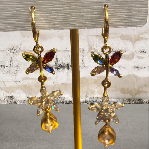 14K Gold Filled Dangle Earrings NEW - Picture 2 of 3
